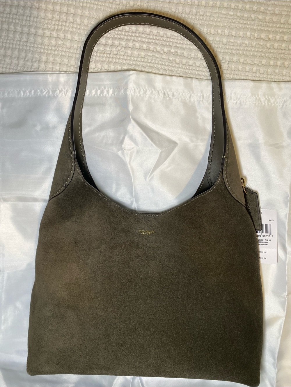 NWT Coach Olive Suede Brooklyn 28 Bag🫒